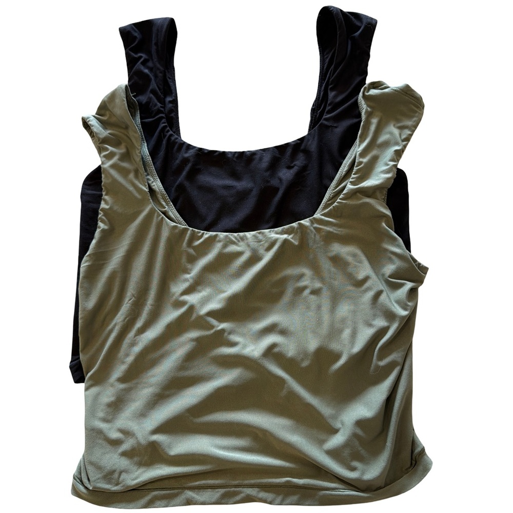 Aerie Black and Olive Sports Bra